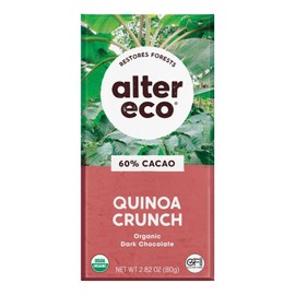 Alter Eco | Dark Chocolate Bars | Pure Dark Cocoa, Fair Trade, Organic, Non-GMO, Gluten Free (Dark Quinoa Crunch)