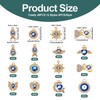 Cheriswelry 48Pcs Rhinestone Enamel Charms Evil Eye Gold Plated Alloy