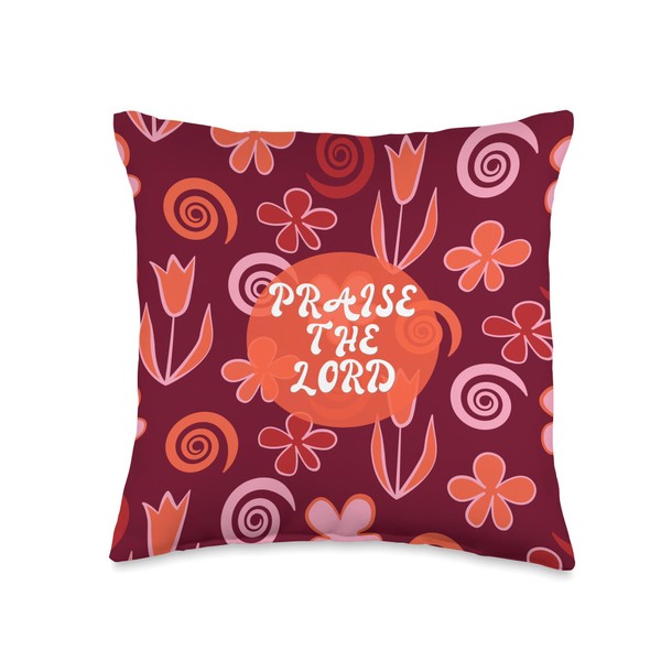 Praise The LORD Retro Style Christian Design Throw Pillow