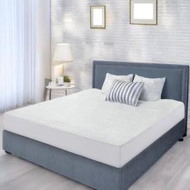 AVENAT Mattress Protector Waterproof Quilted 4 Layer 30cm Deep Pocket Fitted Sheet Style Extra Soft Noiseless & Breathable Double bed Mattress Cover Waterproof Mattress Pad (Double 140x190x30cm)