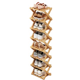 Magnitt Shoe Racks, Foldable Shoes Organizer Free Standing Shelf for Entryway, Closet, Bedroom, Hallway, | Natural | Functional | Multifunctional Shoe Rack (Eight layers of primary colors)
