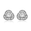 Tuscany Silver Women's Rhodium-Plated Sterling Silver White Knot Stud Earrings