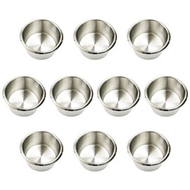 Game Table Cup Holder Insert - 10 Stainless Steel Drop in Large Drink Cup Holders,Boat Poker Table Replacement Cups Accessories