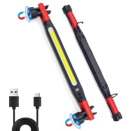 Magnetic Work Light 3000 Lumens, Rechargeable LED Flood Light with 180° Rotating Head & 360° Hooks, IP65 Waterproof Shatterproof Portable Spotlight for Camping, Emergency, Car Repair, Jobsite