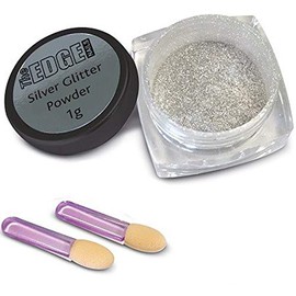 The Edge Nails Silver Glitter Powder with Applicator 1 Count 21 g
