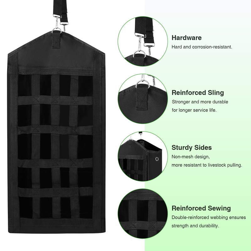 Zcargel 3 Pcs Hay Bags for Horses,Two-Sided Large Slow Feed