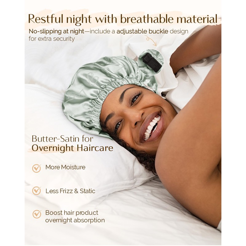 YANIBEST Silk Bonnet Satin Bonnet for Sleeping Women Men, Adjustable