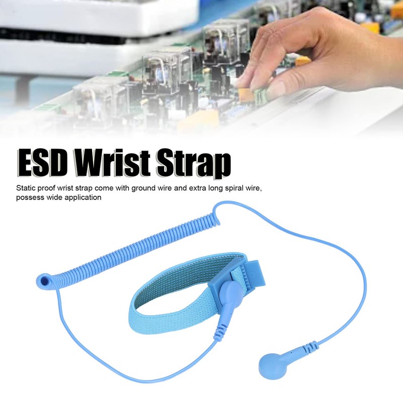 Antistatic Wrist Strap, Reusable ESD Bracelet with Ground Cable, Adjustable