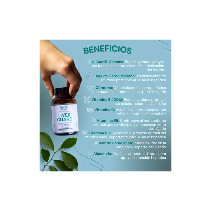 Liver Guard Cardo Mariano Silimarina Diente León Fórmula Herbal Vitaminas