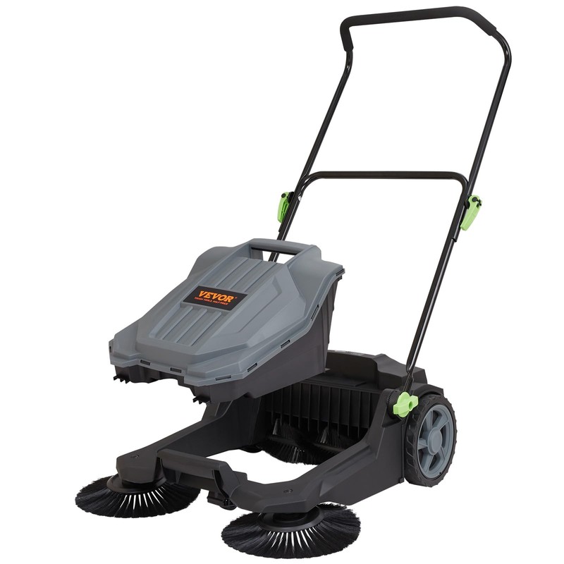 VEVOR Walk-Behind Hand Push Floor Sweeper, 25.6" Sweeping Width Floor