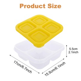 ASelected 5 Pack Snack Containers,4 Compartments Bento Snack Boxes,Reusable Bento Lunch Boxes Snack Containers for Kids Adults Leakproof Divided Food Storage Containers for School Work Travel