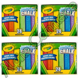Crayola *4-Boxes* Crayola Washable Sidewalk Chalks 24 Bright Bold Colors 51-2024