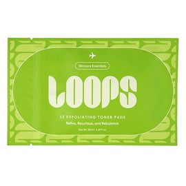 LOOPS Exfoliating Toner Korean Skincare - Refine, Resurface, and Rebalance Skin - Brightening & Anti-Aging Skincare - Pre-Soaked Bamboo Pad - Vegan, Natural, Biodegradable Toner Pads for Face