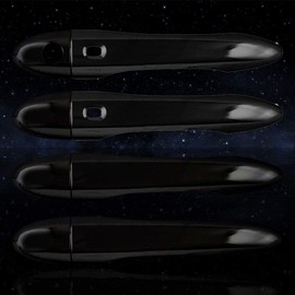 Elite Auto Chrome Gloss Black Door Handle Covers w/Smart Key for Dodge Dart 13-16