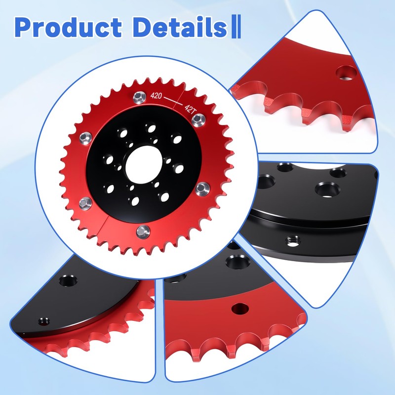42 Tooth 420 Chain Split Sprocket Hub Adapter for Coleman