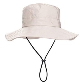 Outdoor Sun Hat, Waterproof Fishing Hat Sun Protection Summer Boonie for Man and Women Foldable Bucket Hat for Hiking (Beige Women)