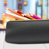 ALLY-MAGIC Leather Pencil Case Coloured Slim Pencil Case with Metallic