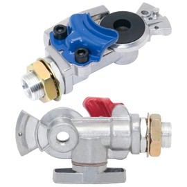 Boeray Shut-Off Aluminum Emergency Glad Hands with Filter Bottom Port Plugged for 3/8" Air Tube for Tandem or Double Truck Trailer Air Lines Brake System Pack 2