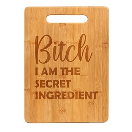 Bamboo Wood Cutting Board I Am The Secret Ingredient Funny Mom Mother Grandma Gift