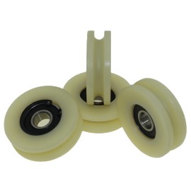 LASANA SMART MACHINES 4 x Nylon Pulley with 6mm Round Groove 45mm Diameter 10mm Bearing 50kg Load Capacity Precision Machined in EU (45-6-10)