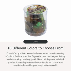 Crystal Candy Edible Leaves, 1 Jar of 6 Grams