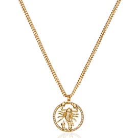MEVECCO Gold Necklace for Women 18K Gold Plated Dainty Pendant Stereoscopic Snake Eagle Spider Scorpion Necklace Gold Jewelry Gift for Her