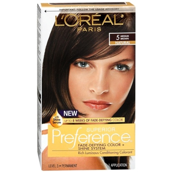 L'Oreal Superior Preference - 5 Medium Brown (Natural) 1 Each (Pack of 4)