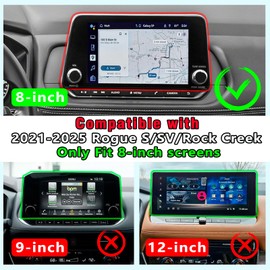 Neepiar Center Console Organizer Compatible with 2021-2025 2026 Nissan Rogue S/SV/Rock Creek Dashboard Tray Interior Insert Accessories Behind Screen Black (Only Fit 8-Inch Screen)