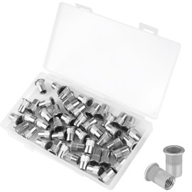 Rivet Nuts M6, Blind Rivet Nuts, Stainless Steel, Pack of 50 Flat Head Threaded Rivets, Thread Rivet for Metal Plates, Pipes, Rivet Nuts