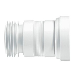 McAlpine WC-F18R Straight Flexible WC Connector, White