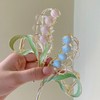 1Pc Pink Gold Lily of The Valley Flower Hair Clips,