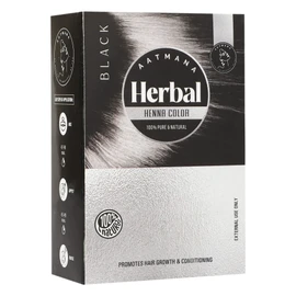 AATMANA Herbal Black Henna Hair Color with Goodness of 9 Herbs | Black Henna Mehndi for Hair, Make Hair Soft & Shiner Natural Hair Color for Men & Women 100g