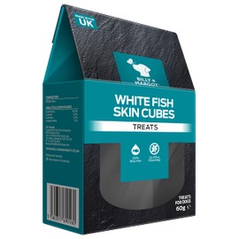 Billy + Margot Dog Treats, Fish Treats, 60g, Fish Skin Cubes Treats for Puppies and Adult Dogs - Total Satisfaction Promise