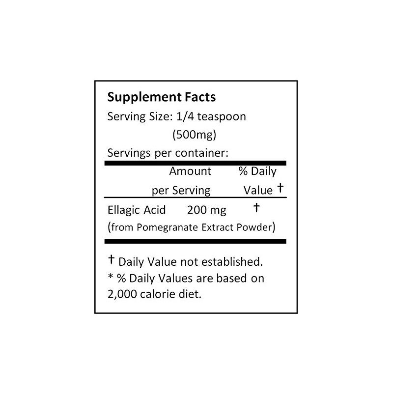 NuSci Pomegranate Extract Powder standardized 40% Ellagic Acid 250 g