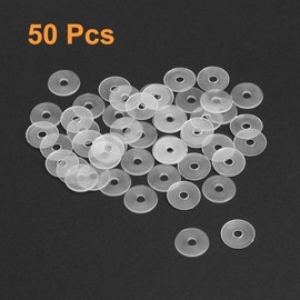 sourcing map Flat Washer Nylon M3 Seal 13 mm OD 3 mm ID 0.9 mm Thick Clear for Tap Pipe Water Hose Insulation Screws Pack of 50