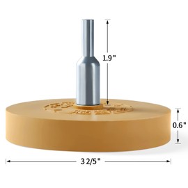 S SATC Decal Eraser Wheel Pin Stripe Removal Tool 1 Pack - Black Rubber Wheel with Adapter with Electric Drill - Removes Vinyl, Decals, Graphics & Double Faced Tape
