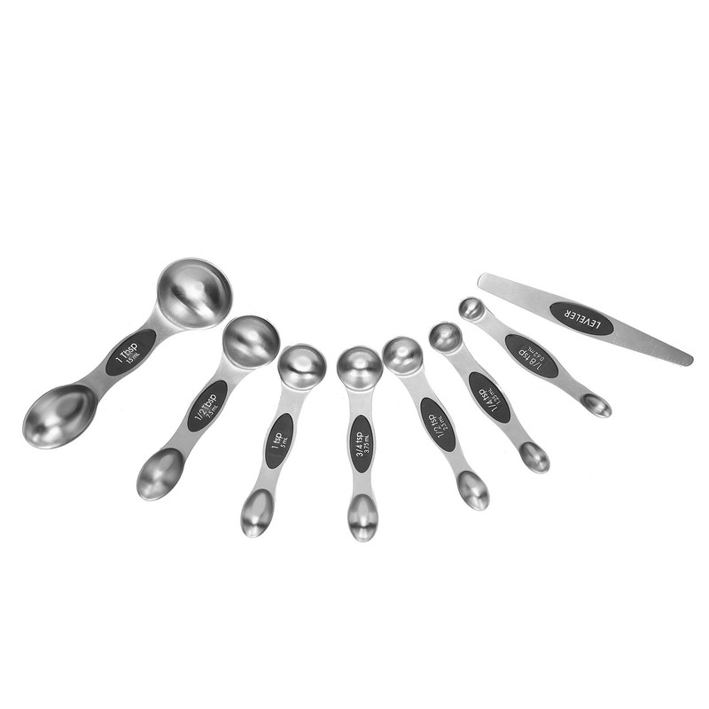 Measuring Spoon Set Double Head Magnetic Scoop with Black Handle