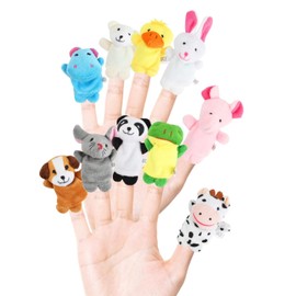 DERAYEE Finger Dolls Set (10 Pieces), Finger Plush Toy Children, Small Animal Finger Toy for Easter, Birthday, Christmas, Party Gifts