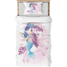 DJDEA Mermaid Bed Linen 135 x 200 cm Girls
