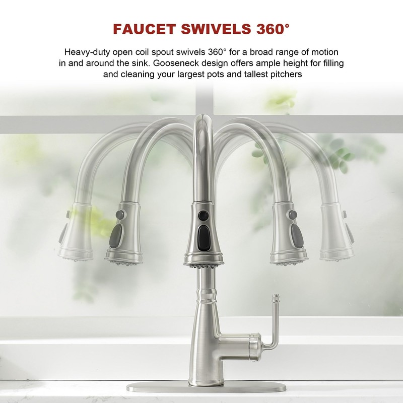 Lavatrum Kitchen Faucets with Pull Down Sprayer 17 Inch Single