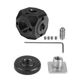 CS PRIORITY Universal Tripod Screw 1/4" 3/8" Hole Adapter Magic Cubic Mount for Studio Tripod Light Tripod Mount Mount Connect Stick Photography (Cube A W Cold Shoe)