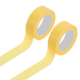 sourcing map 2 Rolls Colored Washi Tape, 11 Yards x 0.6" Colored Masking Tape Painters Tape, Decorative Masking Tape for Arts & Crafts Labeling DIY Scrapbooking Gift Wrapping, Beige