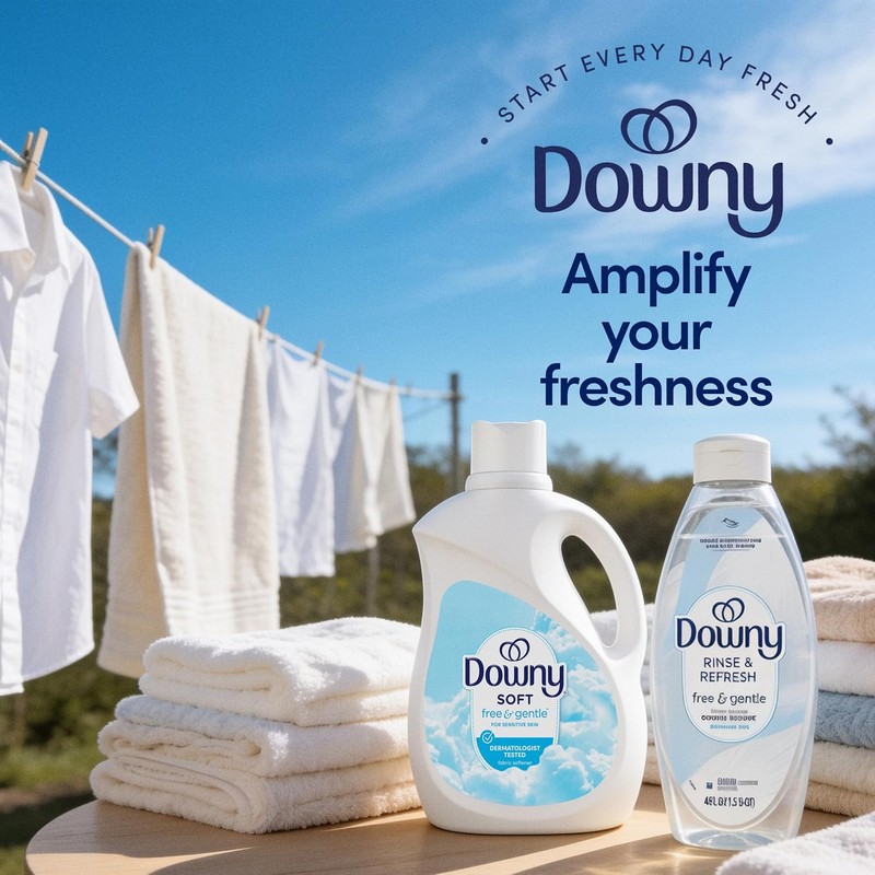 Downy Free & Gentle Rinse Laundry Odor Remover, Scent Free,