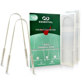 Rascador De Lengua De Acero Inoxidable Para Adultos Con Estuche De Viaje (Paquete De 2)