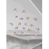 30 Piece Set Nail Parts, Butterfly, Clear, 3D Dimensional, Butterfly
