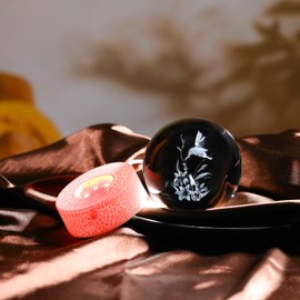 3D Hummingbird Gifts for Women with Lliy Crystals Ball - Hummingbird Figurines Decor Glass Animals Figurine Hummingbird Stuff for Room Birthday for Best Friend Lovers Keepsake Paperweight