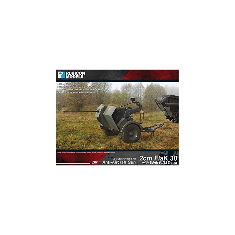 Rubicon Models 2 cm FlaK30 w/SdAh 51/52 Trailer