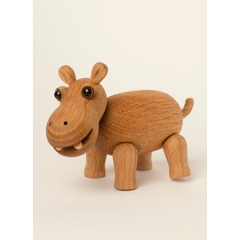 Spring Copenhagen Handmade Wooden Hippo - Flora: Lifelike African Wildlife Decoration