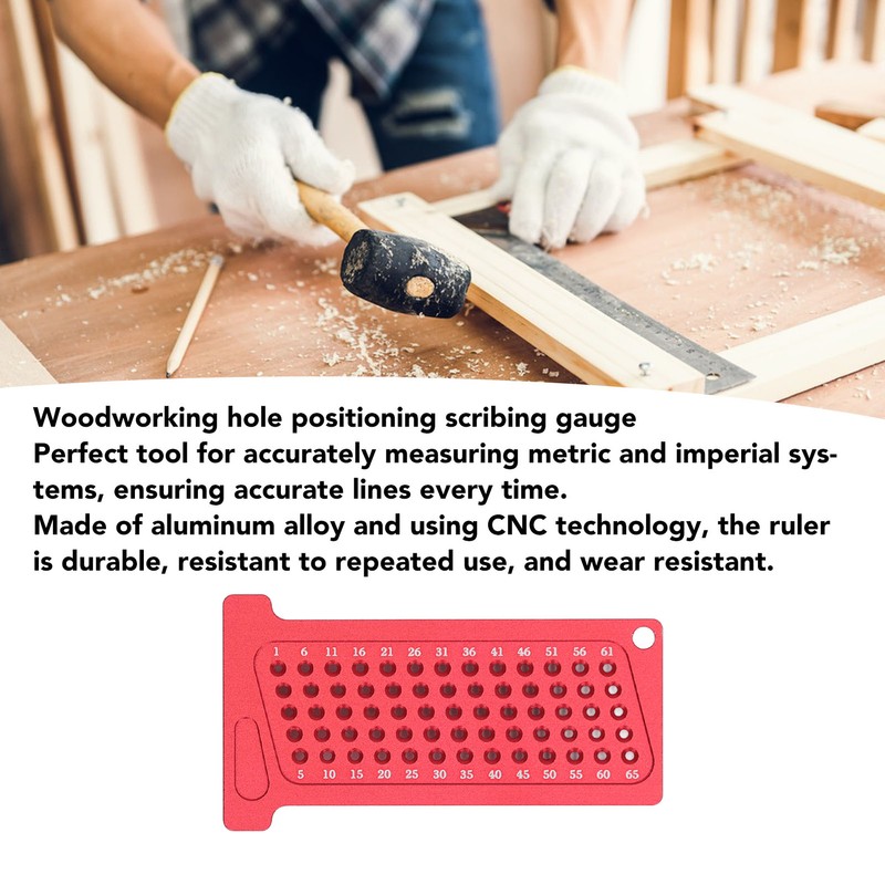 65mm Woodworking Hole Positioning Scribing Gauge Aluminum Alloy Portable Scriber
