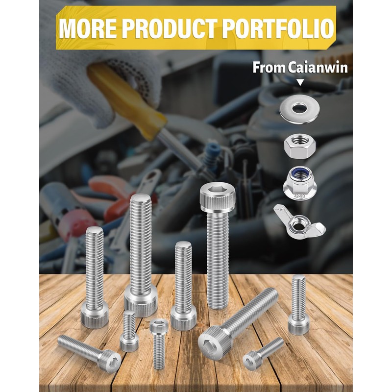 Caianwin M3 Screws 50 Pcs, DIN 912 Stainless（A2 V2A）M3 X